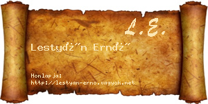 Lestyán Ernő névjegykártya